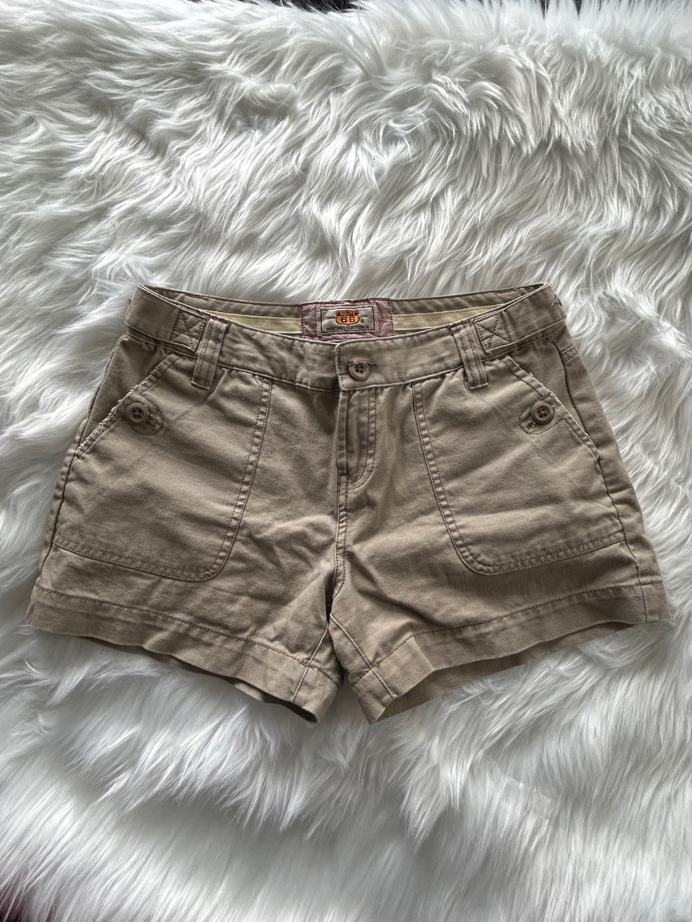 🍁Khaki Cotton Twill Shorts Route 66